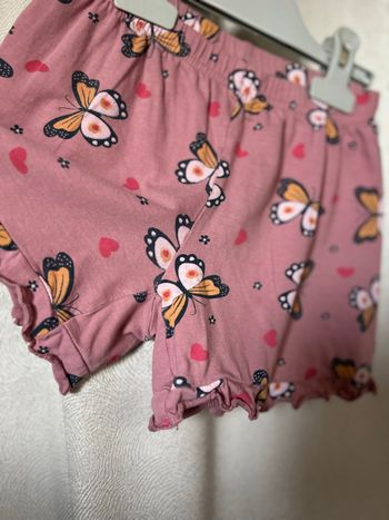 Short de pyjama rose coeurs papillons 7-8 ans 