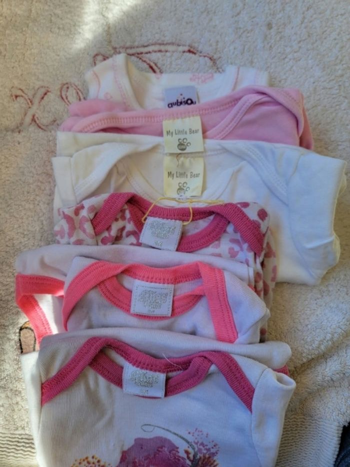 Lot de 6 bodies manches courtes 3 mois fille - photo numéro 3