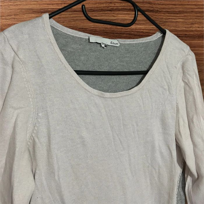 Pull gris/blanc - 36/S - photo numéro 2