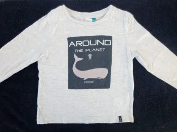 Tee-shirt gris & bleu Okaïdi 3 ans (réf perso B22)(familleac72)
