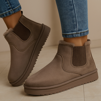 Bottes Femme hiver Taupe Marron Brun semelle antidérapante – Neuves