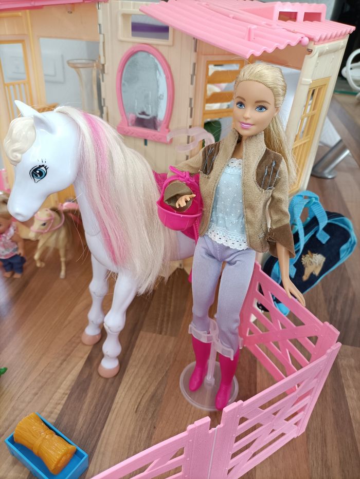 Écurie barbie avec 2 poupées, 2 chevaux et accessoires - photo numéro 2