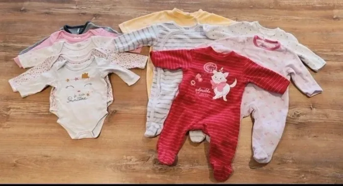 Lot de 5 pyjamas velour + 5 bodies manches longues - Fille - Taille 3 mois