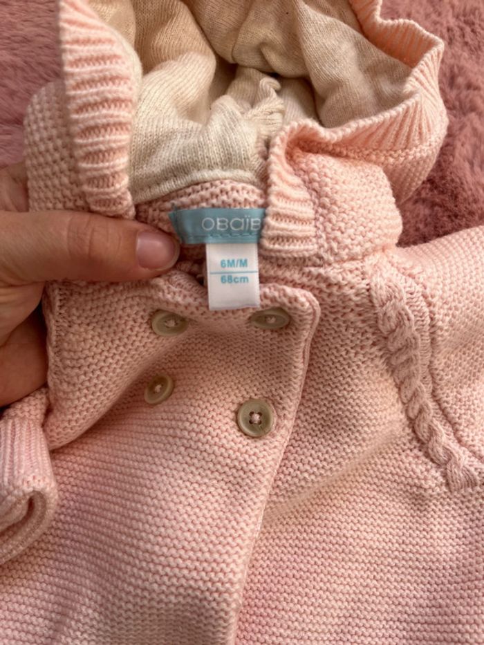 2 gilets rose hiver fourré bébé fille 6 mois - photo numéro 7