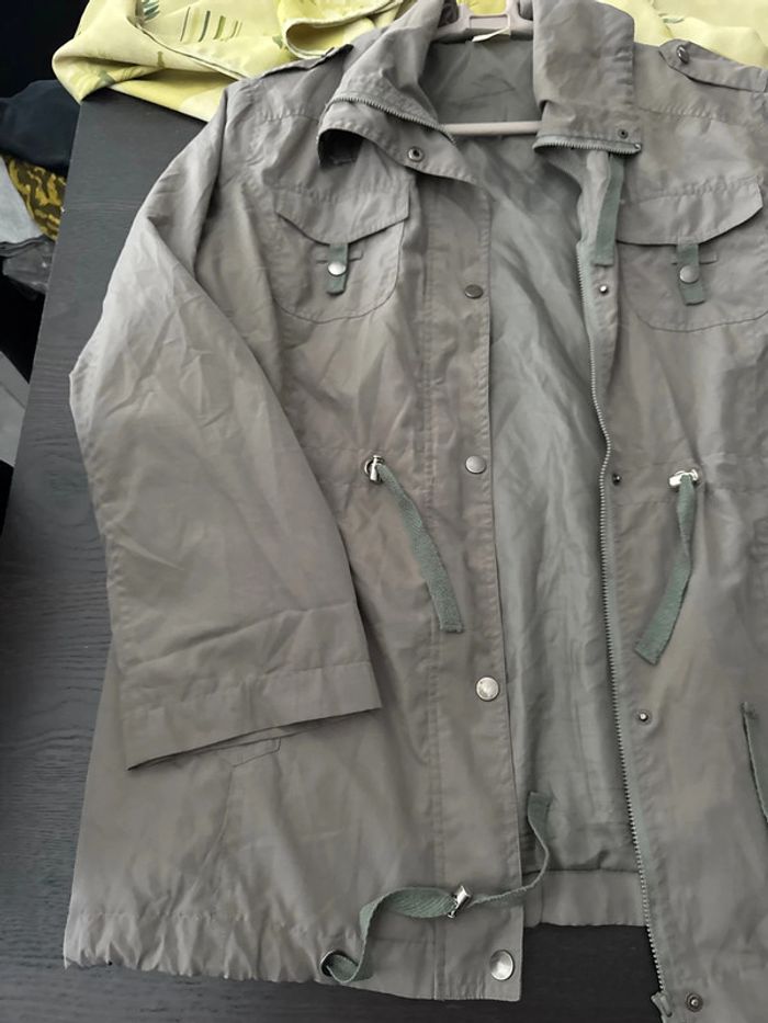 Veste kaki imitation militaire grande taille - photo numéro 4
