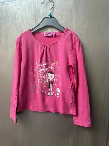 T-shirt manche longue rose NKY 6 ans