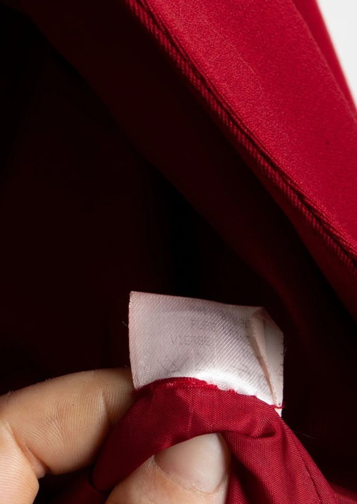 Veste tailleur rouge et noire bi matière • Red and black two-tone blazer Taille M - photo numéro 9