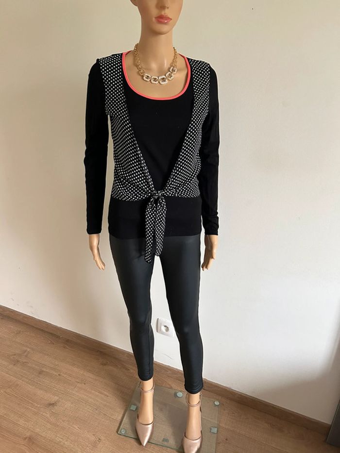 Pull fin noir à manches longues Morgan taille M TBE - photo numéro 3