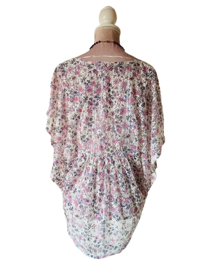 💜🌸Blouse dentelle bohème romantique fairycore Y2K batwing sleeve lace blouse🌸💜 - photo numéro 8