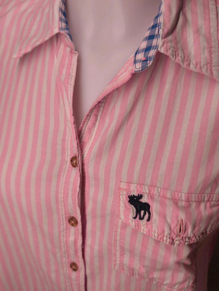 Chemise Abercrombie & Fitch Femme Taille L Rose Rayé - photo numéro 5