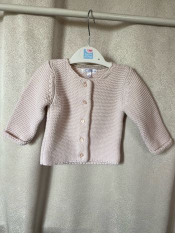 Gilet mousse rose poudré 3 mois kitchoun