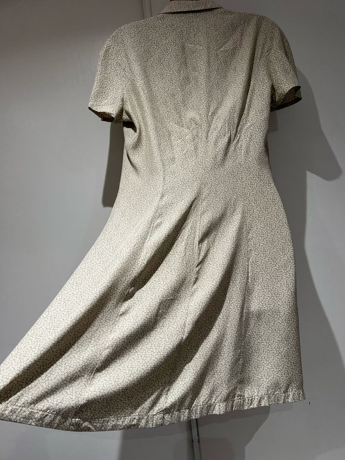Robe vintage Ventilo, taille 40, 42 beige, marron, Liberty, orange pâquerette - photo numéro 8