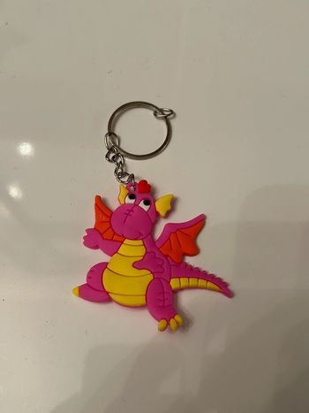 Porte clé dragon rose/fuschia neuf