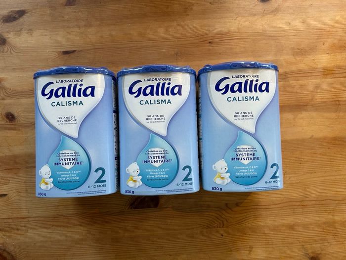 Lot de 3 boîtes Gallia Calisma 2e âge