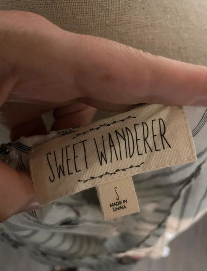 Chemisier Sweet Wanderer rayé à motifs cachemire et noué à la taille - Taille S- Neuf avec étiquette - photo numéro 5