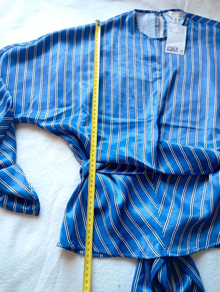 Blouse bleu rayée S H&M - photo numéro 6