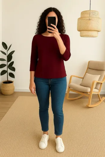 Blouse bordeaux taille 34 neuf 👕