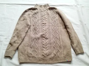 Pull d'hiver femme beige taille L fabriqué en France