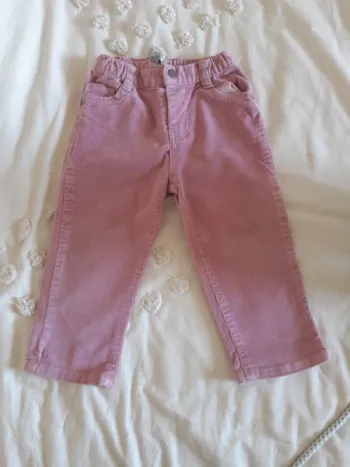 Pantalon fille velours
