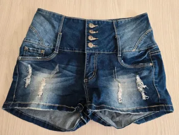 Short jean taille haute