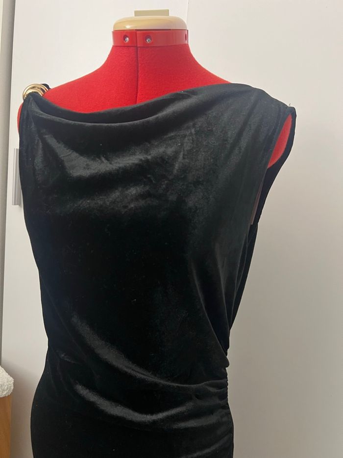 Robe midi drapée velours noir Kiabi - photo numéro 5