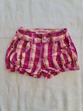 Short à carreaux rose Okaïdi 3 ans
