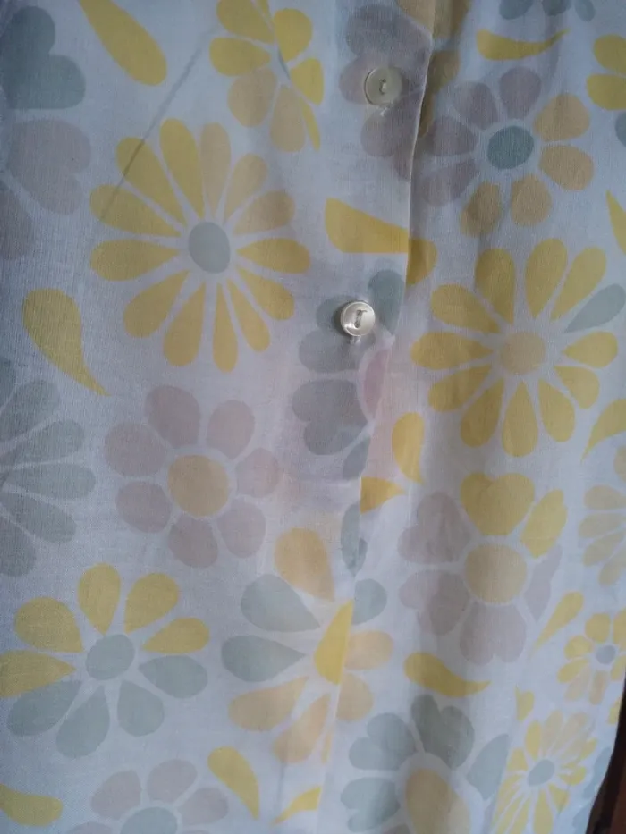 Chemise nuit vintage pyjama pajama night dress sleeping fleurs flower - photo numéro 3