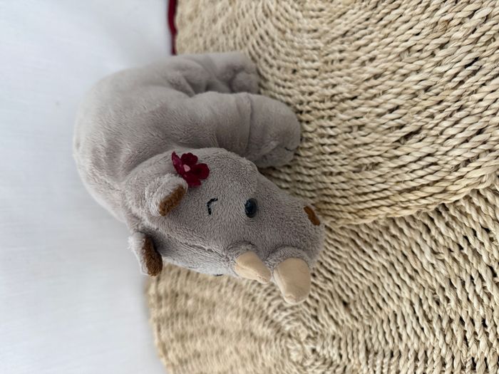 Peluche doudou Rhinoceros gris Ajena Nounours - photo numéro 5
