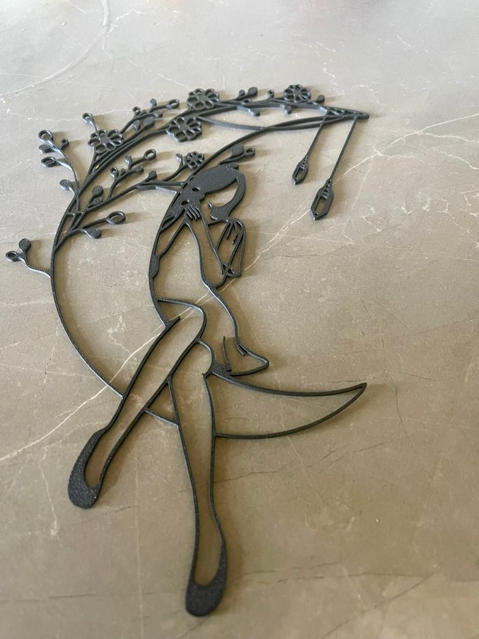 Art Mural Fille Sur La Lune - photo numéro 3