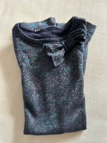 Robe manches courtes bleu marine irisée