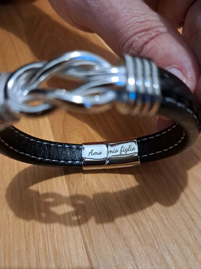 Bracelet homme "Amo mio figlio" diamètre 7 cm - photo numéro 4