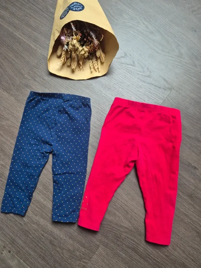Magnifique lot de 2 leggings 9 mois - photo numéro 5