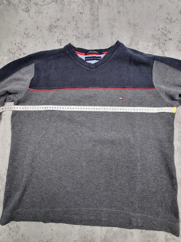 Pull col V Tommy Hilfiger gris – Taille L Homme - photo numéro 7