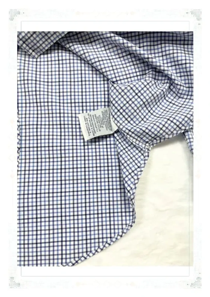 Ralph Lauren chemise à carreaux bleu marine et blanc coton homme M - photo numéro 8