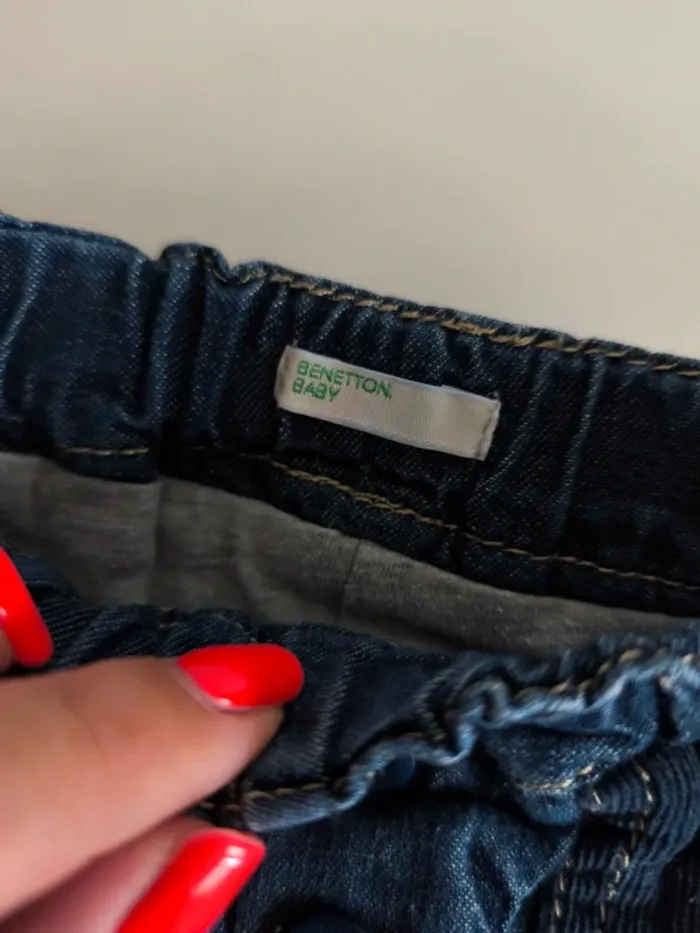 Pantalon bi matière jean velours côtelé Benetton - photo numéro 4