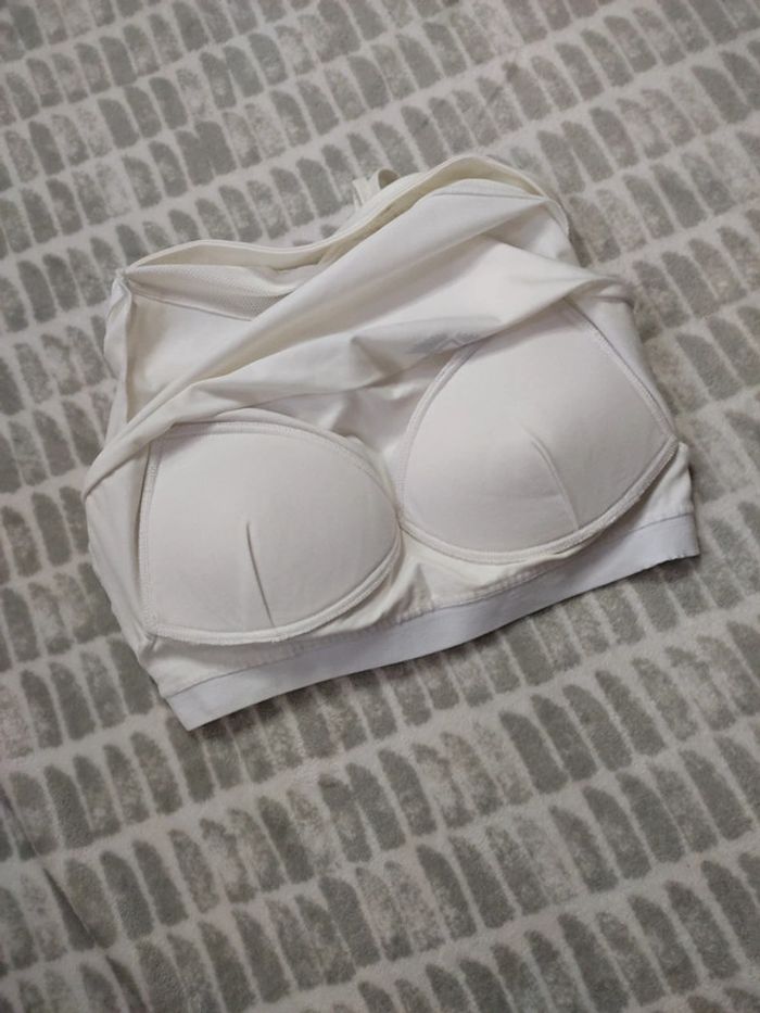 Haut top débardeur court brassière intégrée blanc engineered taille 40 L - photo numéro 4