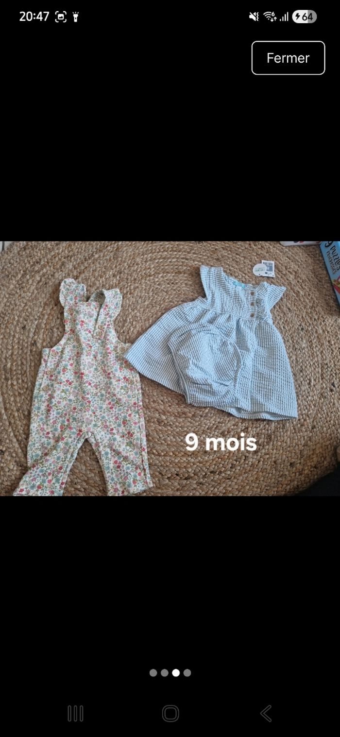Lot vêtements bébé fille taille 9 mois - photo numéro 2