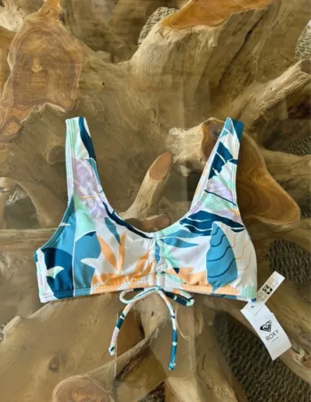 Haut de maillot de bain Roxy femme XS blanc feuille tropic