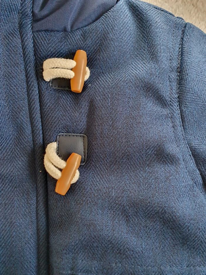 Manteau à capuche chaud bleu hiver - photo numéro 3
