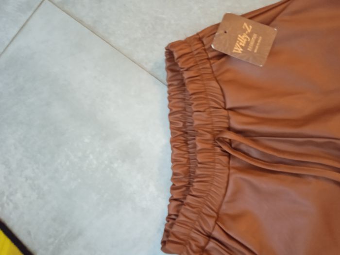 pantalon cargo simili cuir neuf étiquette achat willy z - photo numéro 8