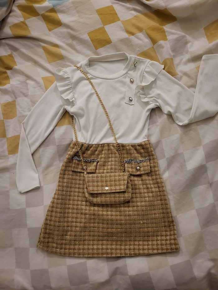 Robe manches longues effet 2 en 1 et son sac assorti