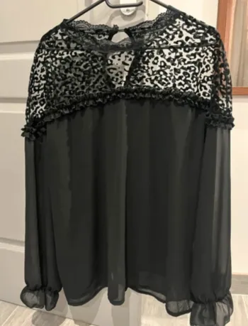 Blouse dentelle léopard