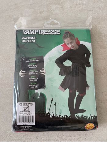 Déguisement fille Halloween vampiresse 7-8 ans