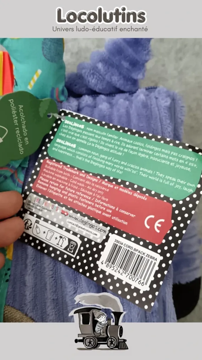 🚂 Sac à dos enfant Déglingos Kiprokos ▪ zèbre licorne violet turquoise - photo numéro 7