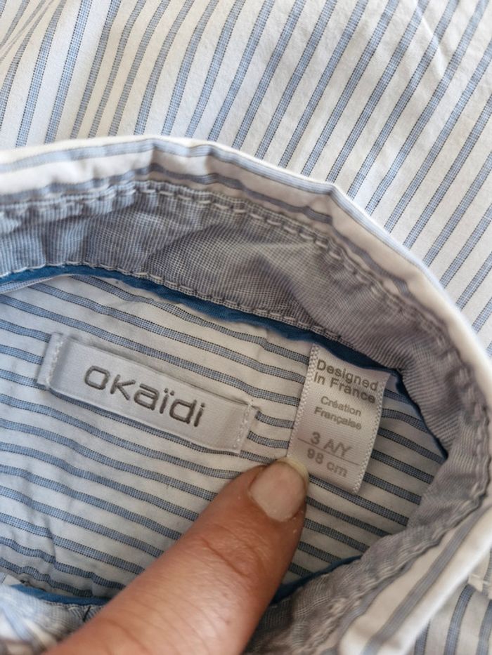 🎯 Chemise manches longues garçon - Okaïdi - Taille 3 ans - Coton - photo numéro 3