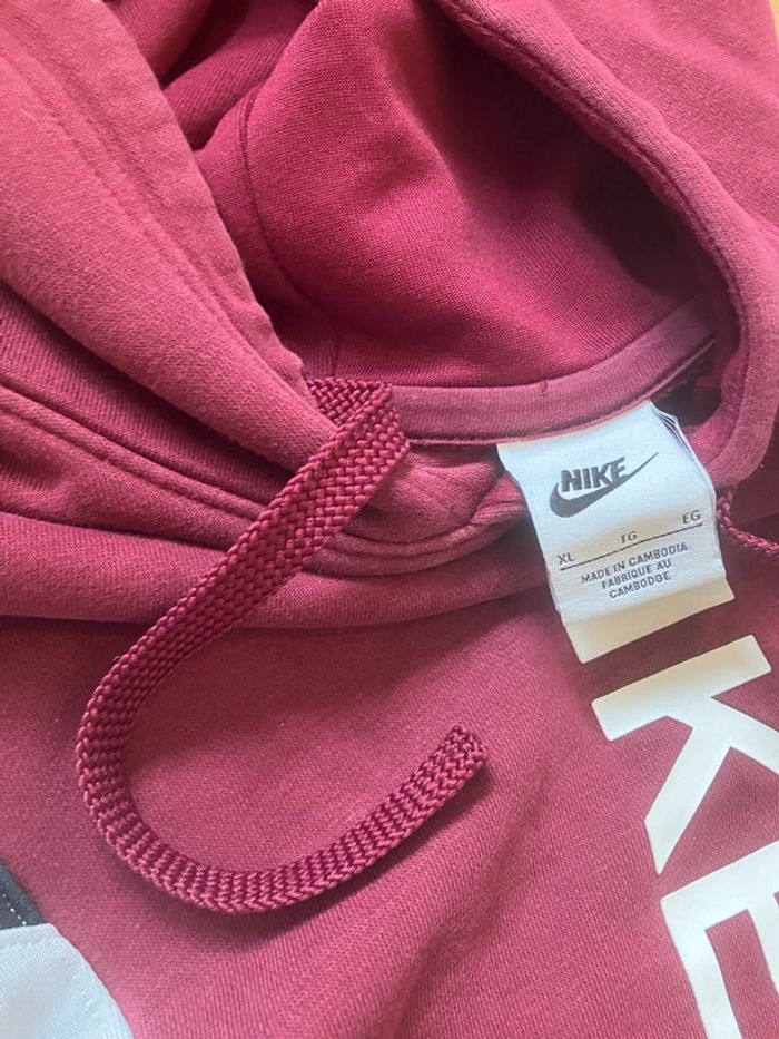 Pull à capuche Nike rouge et blanc homme - photo numéro 6