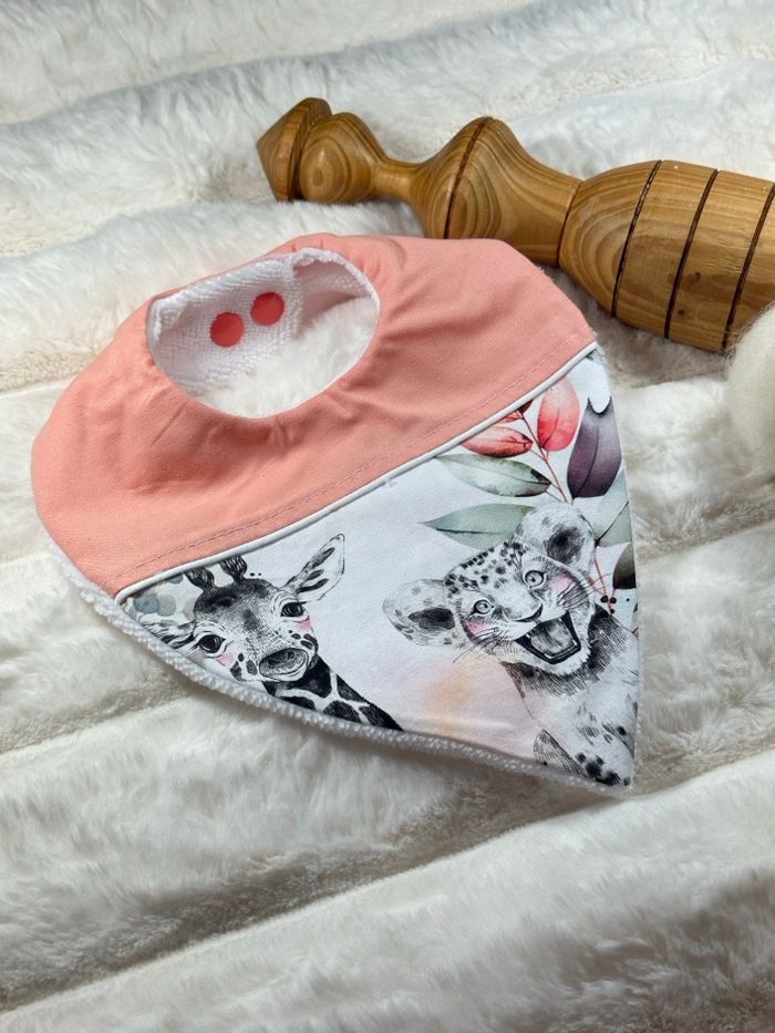 Bavoir naissance savane fille bambou - photo numéro 1