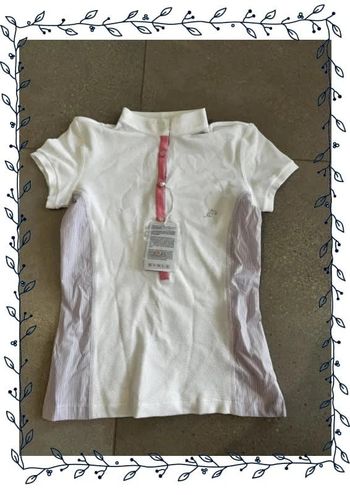 Polo blanc et rose Anna Scarpati, taille XS, neuf valeur 120e pour femme