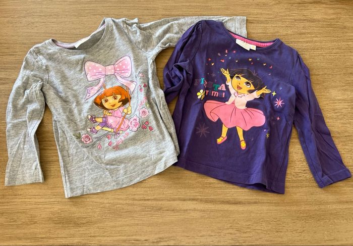 Lot 2 tee-shirts manches longues Dora 3 ans