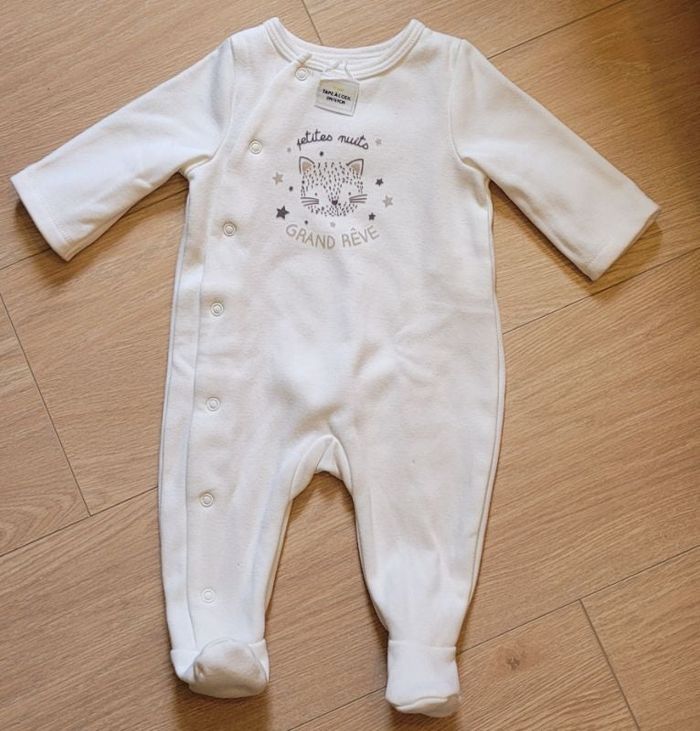 Pyjama coton blanc "Tape à l'œil" 3M jamais porté